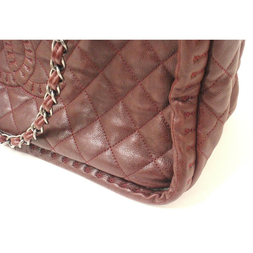 Authentic 2012 Chanel Istanbul Soft Caviar Tote Burgundy Leather Handbag - Picture 8 of 12
